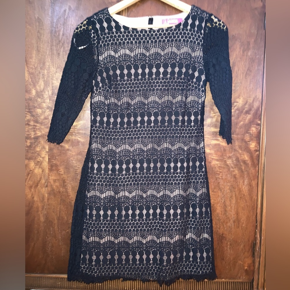Catherine Malandrino Size 4 Black Lace Mini Dress